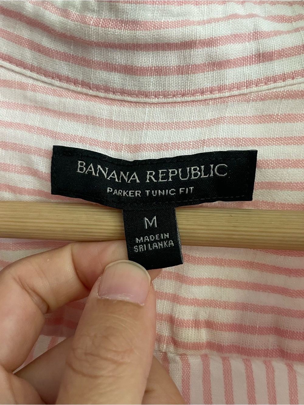 Banana Republic Pink and White Striped Linen Tunic - Picture 2 of 3